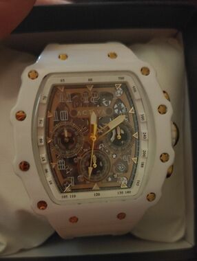 White and Gold Chronograph Sport Watch